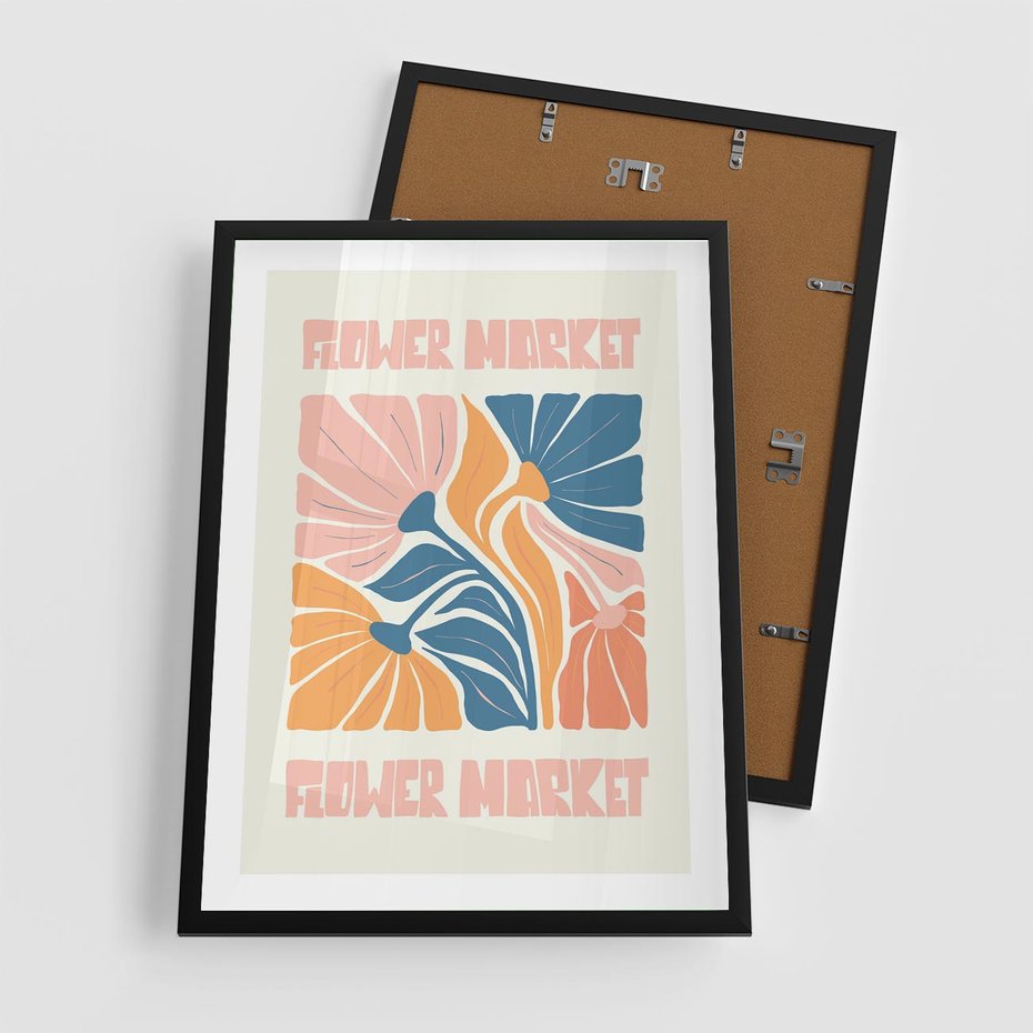 Plakat w ramie 50x70 - Spójny Dysonans - pastelowe kolory, typografia - rama czarna