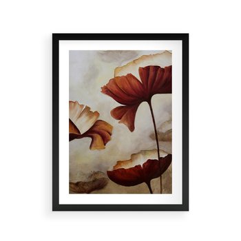 Plakat w ramie 50x70 - Sztuka Kwiatów - kwiaty, sztuka - rama czarna
