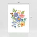 Plakat bez ramy 30x40 - Kwiatowe Opowieści - akwarelowe polne kwiaty, minimalistyczna sztuka