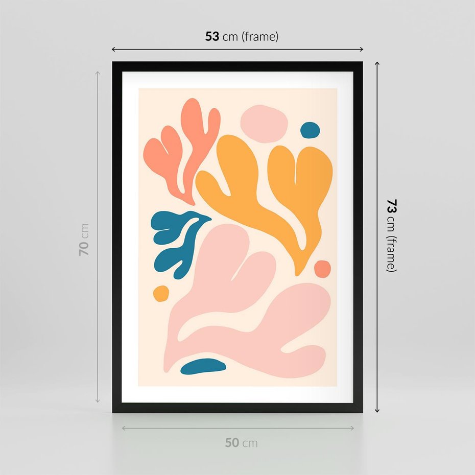 Plakat w ramie 50x70 - Granice Inspiracji - abstrakcyjne dziwne formy, nowoczesny plakat - rama czarna