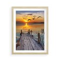 Plakat w ramie 50x70 - Magia zachodu słońca - zachód, słońca - rama drewno