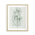 Plakat w ramie 40x50 - Spokojne Poddanie Naturze - zielony plakat, roślinne inspiracje - rama drewno