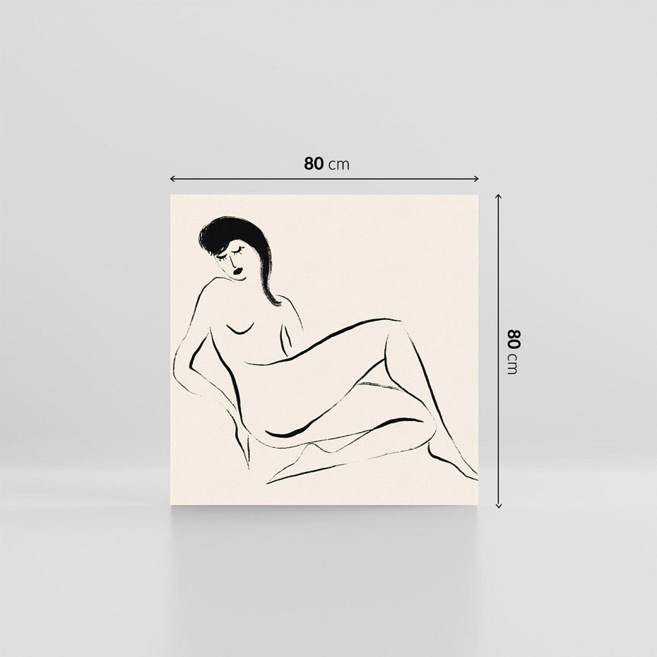 Obraz na płótnie 80x80 - Piękno w Minimalizmie - abstrakcyjny rysunek, minimalistyczna kreska