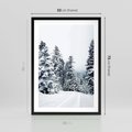 Plakat w ramie 50x70 - Zimowy Las Pod Kołdrą - las, zima - rama czarna