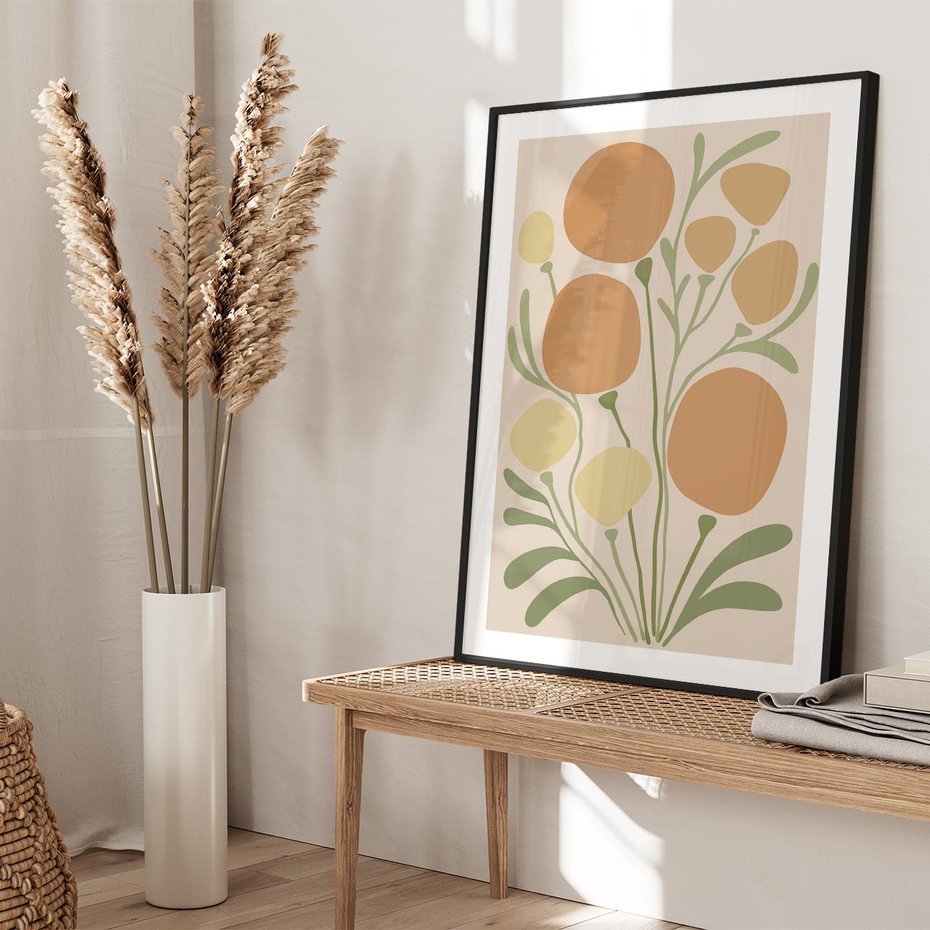 Plakat bez ramy 21x30 - Uspokojenie Wśród Roślin - nowoczesny plakat, roślinność