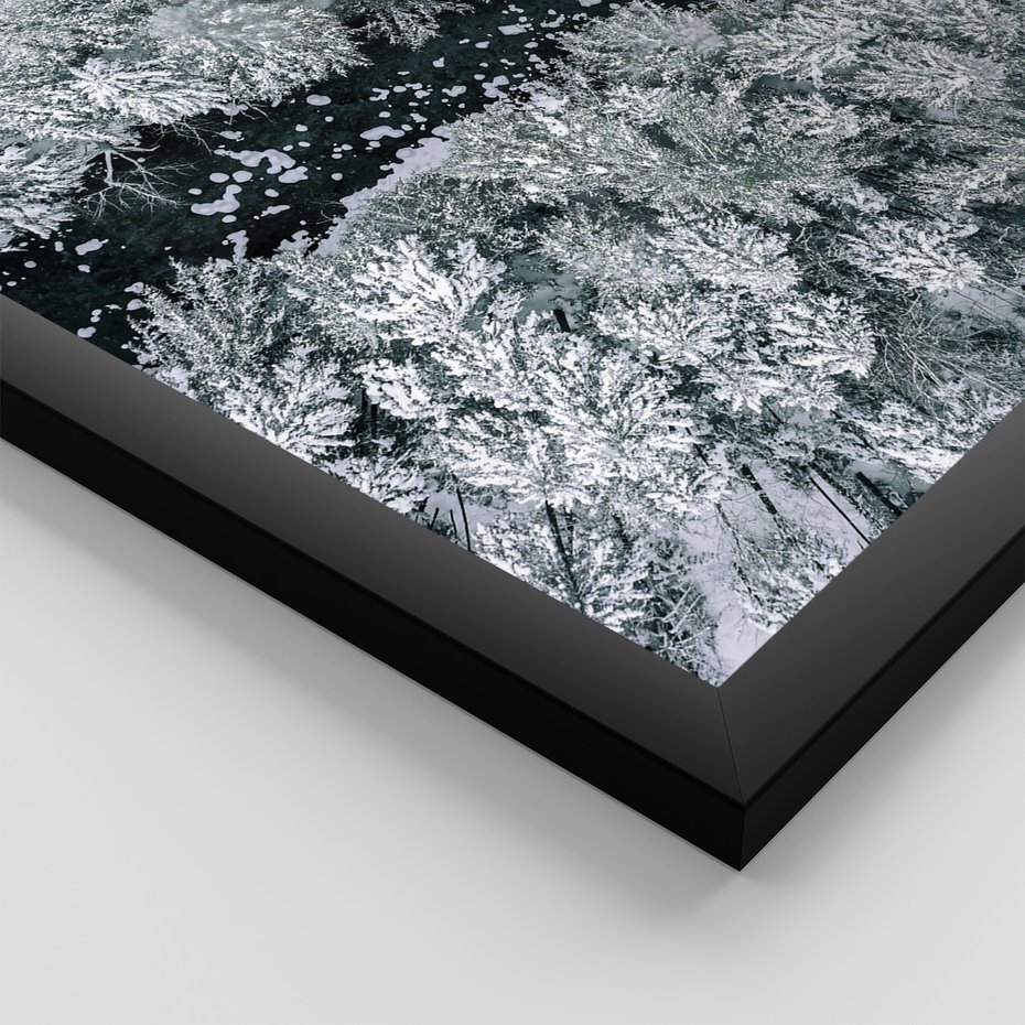 Zestaw obrazy w ramie 40x50 galeria - Zimowa, przygoda, cytat, typografia - rama czarna