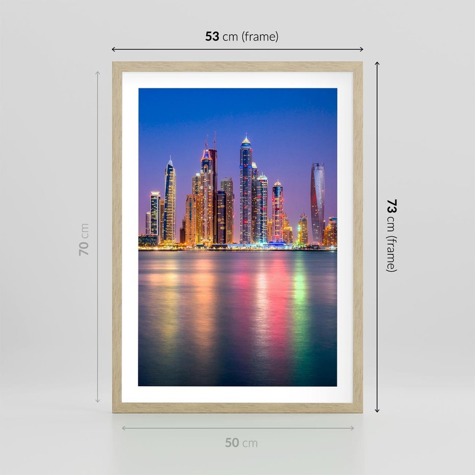 Plakat w ramie 50x70 - Nowy Jork: pulsujące miasto - Nowy Jork, miasto - rama drewno