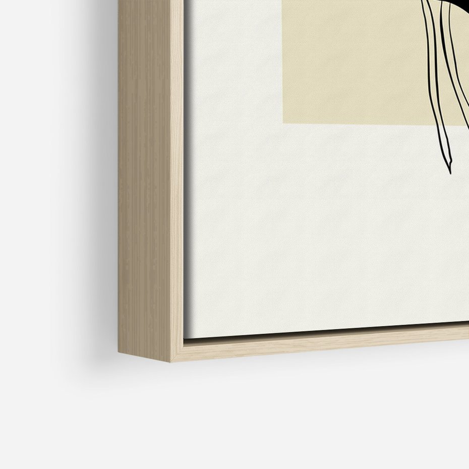 Obraz w ramie 80x120 - Ekspresja w szkicowanych kształtach - kwiaty, typografia - rama drewno