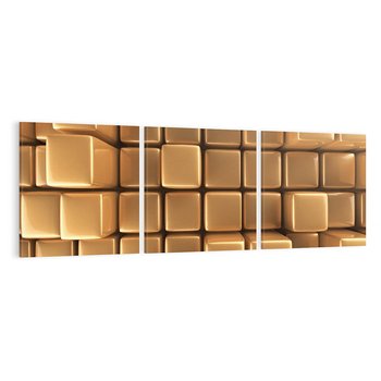 Obraz na płótnie 90x30 - Błyszcząca Elegancja - złoto, 3d