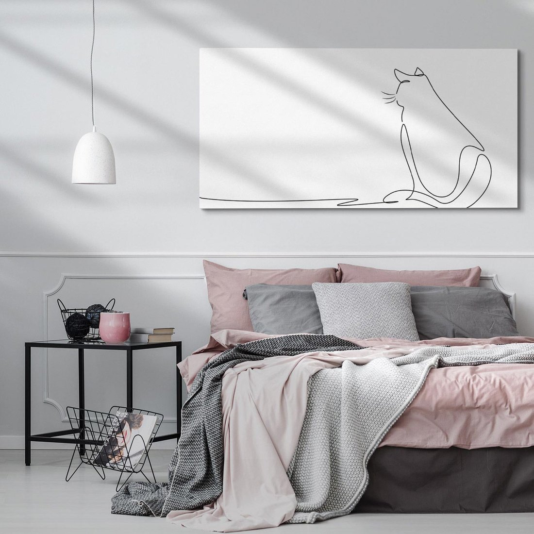 Obraz na płótnie 120x60 - Koci Szkic - szkic, line art