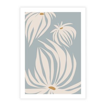 Plakat bez ramy 21x30 - Kwiatowe Kształty - kwiaty, nowoczesne i minimalistyczne