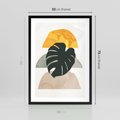Plakat w ramie 50x70 - Monstera i Boho Elementy - grafika, boho klimat - rama czarna