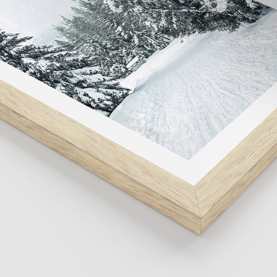 Plakat w ramie 40x50 - Magia Zimy na Obrazie - las, zima - rama drewno