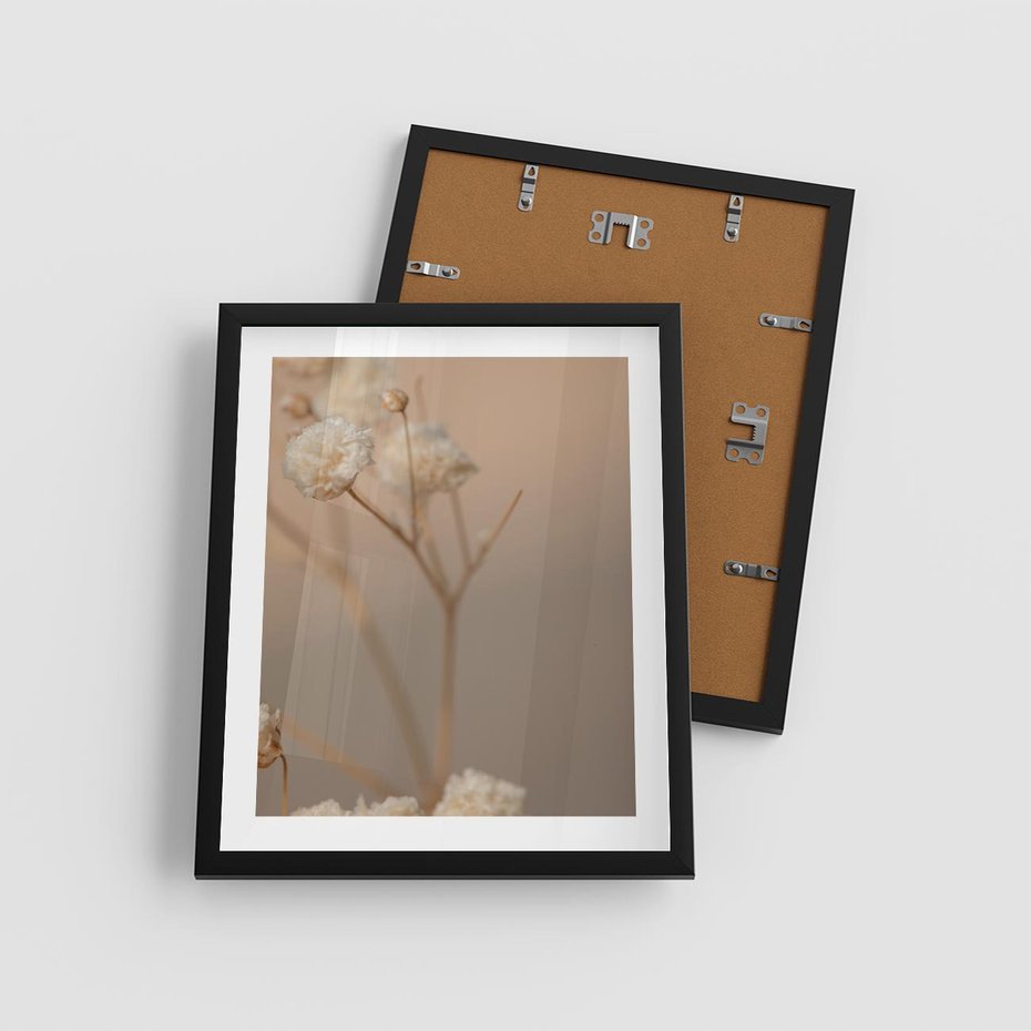 Plakat w ramie 40x50 - Subtelna gipsówka - gipsówka, suche - rama czarna