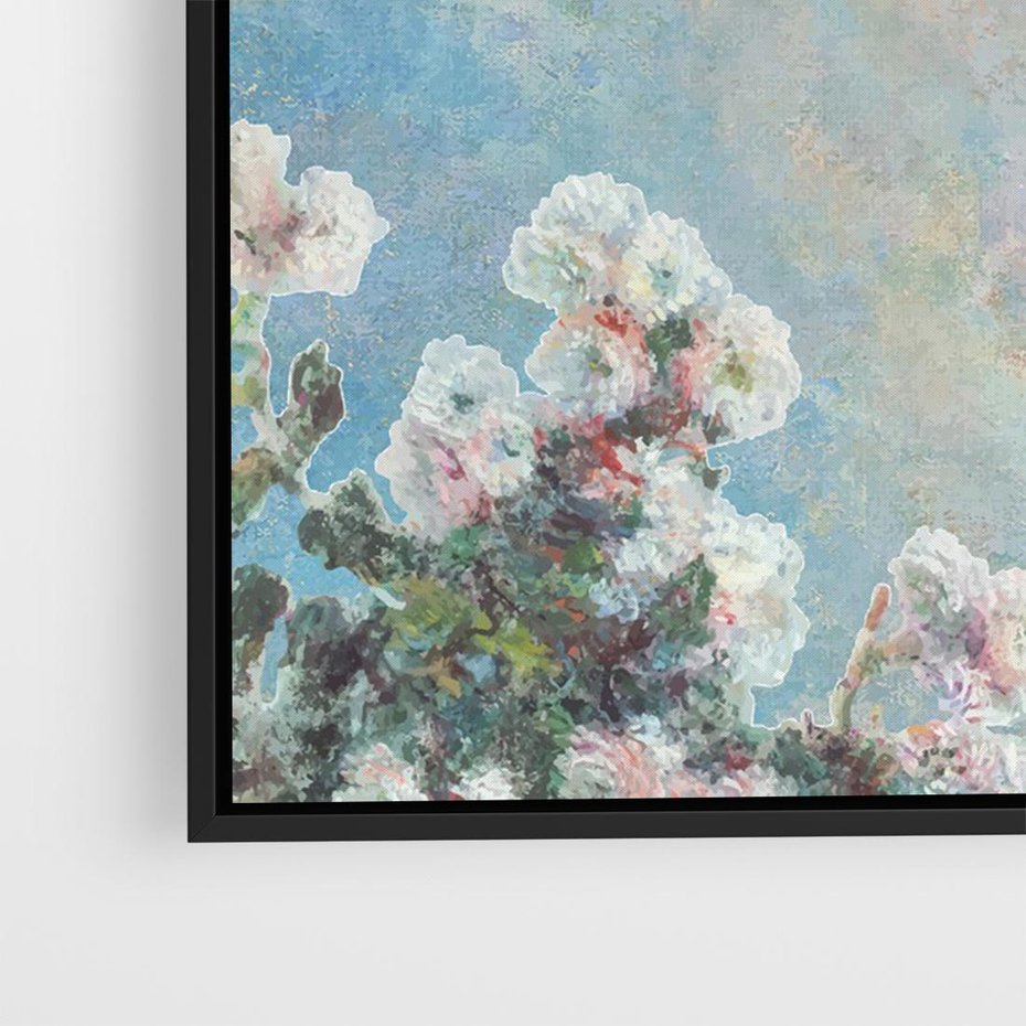 Obraz w ramie 70x50 - Księżycowy sen artysty - subtelny obraz olejny, minimalizm - rama czarna