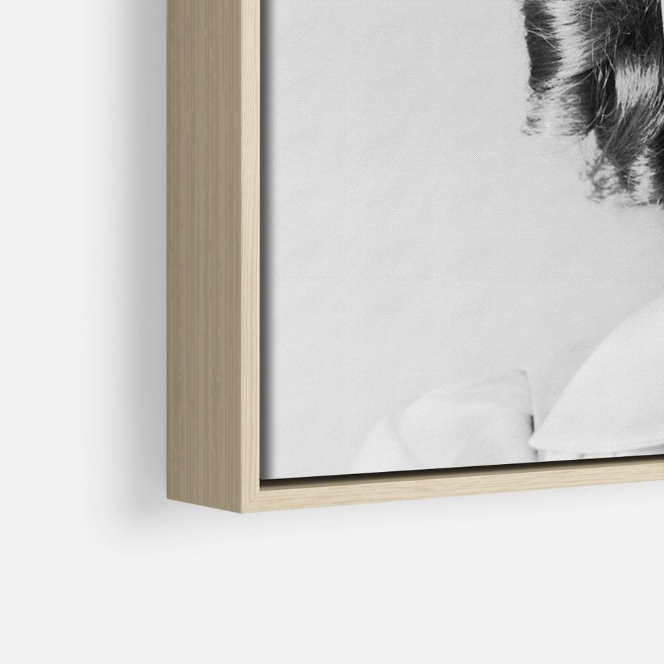 Obraz w ramie 70x50 - Pyszny Deser - retro zdjęcie, czarno białe - rama drewno