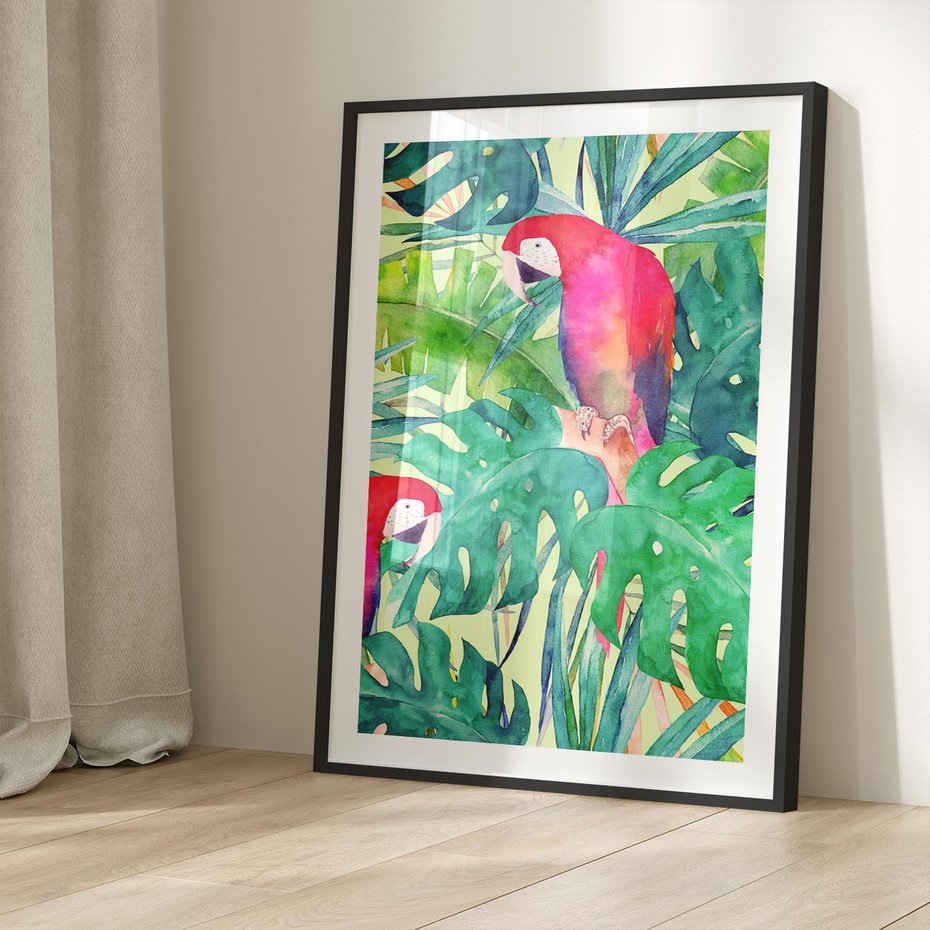 Plakat bez ramy 30x40 - Egzotyczna Przygoda - tropikalne, liście