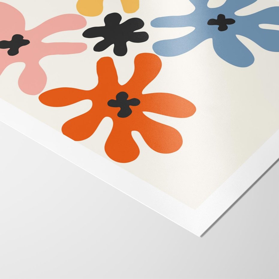 Plakat bez ramy 40x50 - Taniec Akwareli - abstrakcyjne wielokolorowe kwiaty, minimalizm