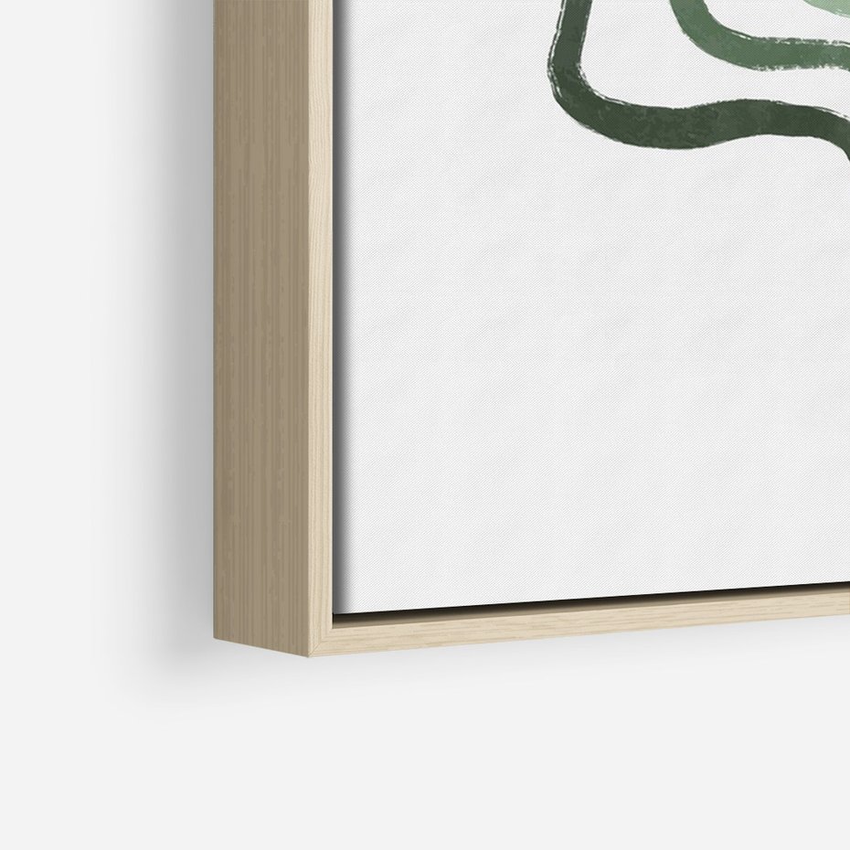 Obraz w ramie 80x120 - Zielony Profil - abstrakcja, zielony portret z profilu - rama drewno