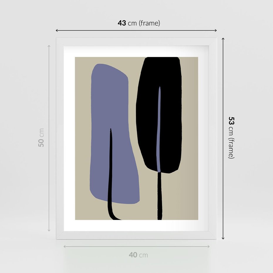 Plakat w ramie 40x50 - Harmonia Nowych Anomalii - minimalizm, boho plakat - rama biała