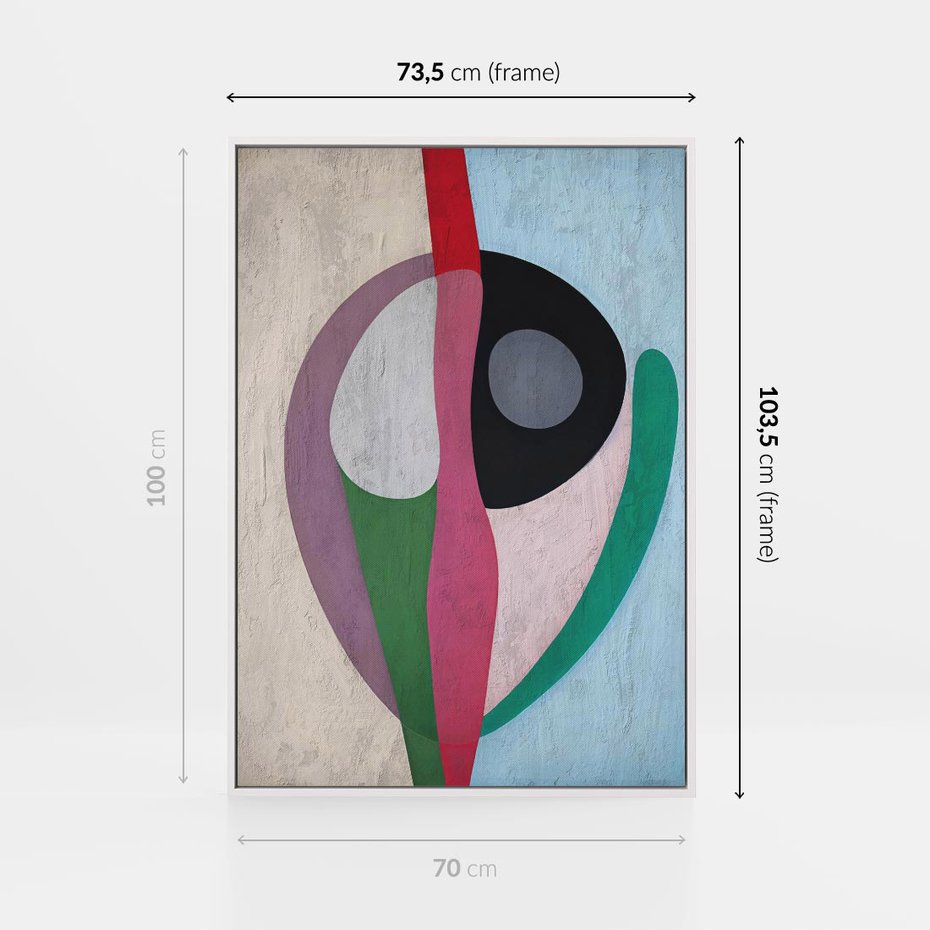 Obraz w ramie 70x100 - Wibracje Kolorów Marzeń - abstrakcyjne dziwne kształty, olejny obraz - rama biała