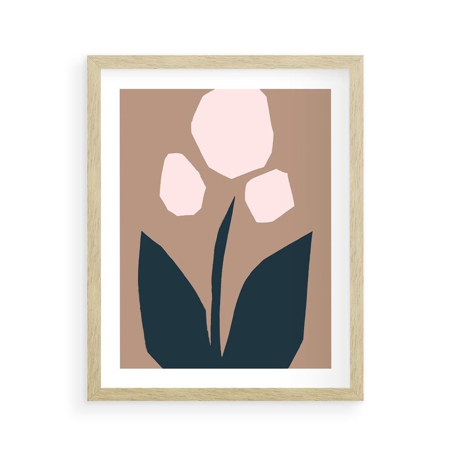 Plakat w ramie 40x50 - Refleksje Boho Przyrody - abstrakcyjny obraz, plakat - rama drewno