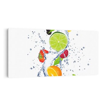 Obraz na płótnie 120x60 - Kulinarne Inspiracje - owoce, woda