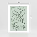 Plakat bez ramy 30x40 - Energetyczne Odrodzenie Natury - abstrakcyjne delikatne zielone linie, podobne do gałęzi kwiatów