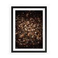 Plakat w ramie 50x70 - Brązowe Liście w Scenerii - suche liście jesień brąz - rama czarna