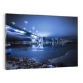 Obraz na płótnie 120x80 - Nocne miasto most - noc, miasto