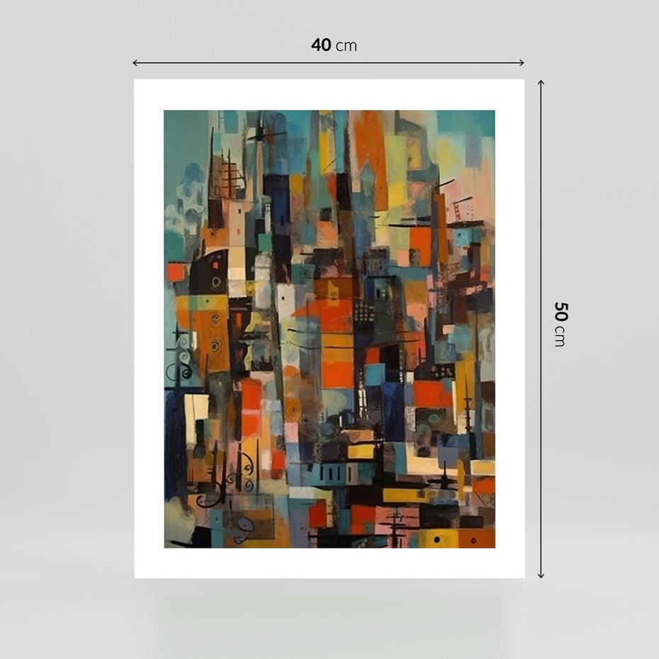 Plakat bez ramy 40x50 - Zaklęte Odbicia Nienormalności - styl mid century, nowoczesna sztuka