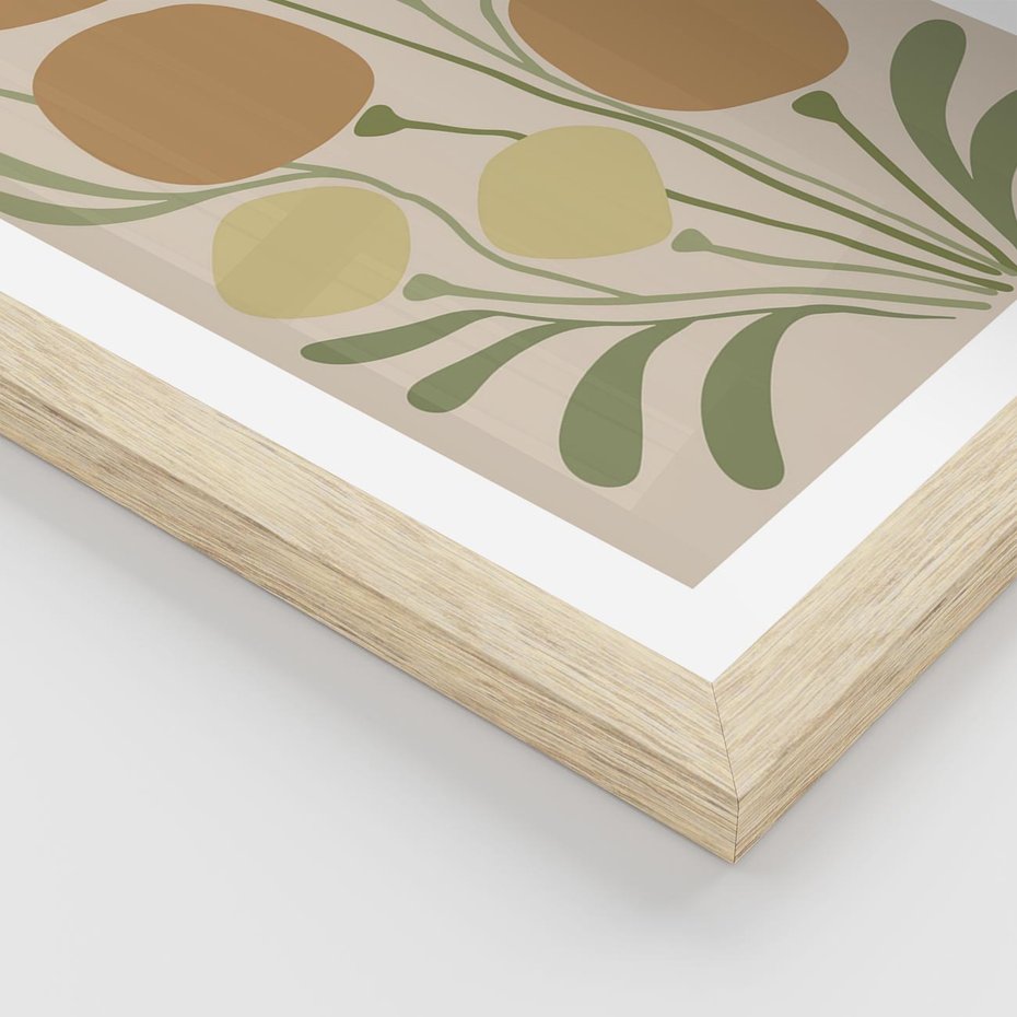 Plakat w ramie 30x40 - Uspokojenie Wśród Roślin - nowoczesny plakat, roślinność - rama drewno