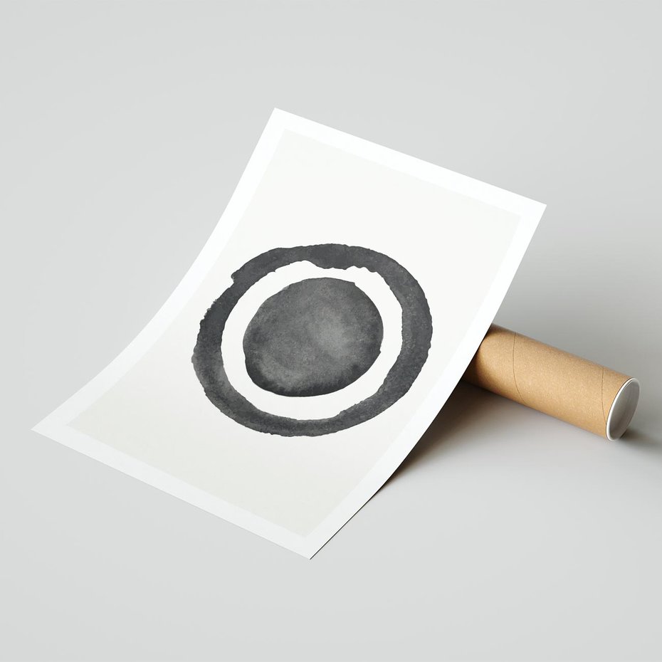 Plakat bez ramy 40x50 - Bezgraniczne Widoki - abstrakcyjne plamy okręgi, akwarelowe