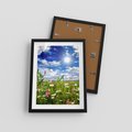 Plakat w ramie 30x40 - Niebiańska łąka pełna kwiatów - łąka, niebo - rama czarna