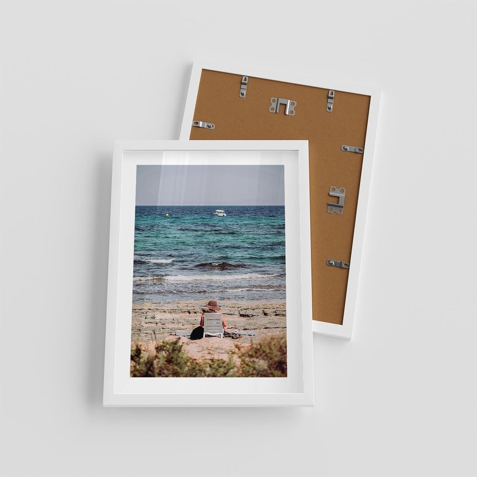 Plakat w ramie 30x40 - Relaks na Plaży - wakacje, plaża - rama biała
