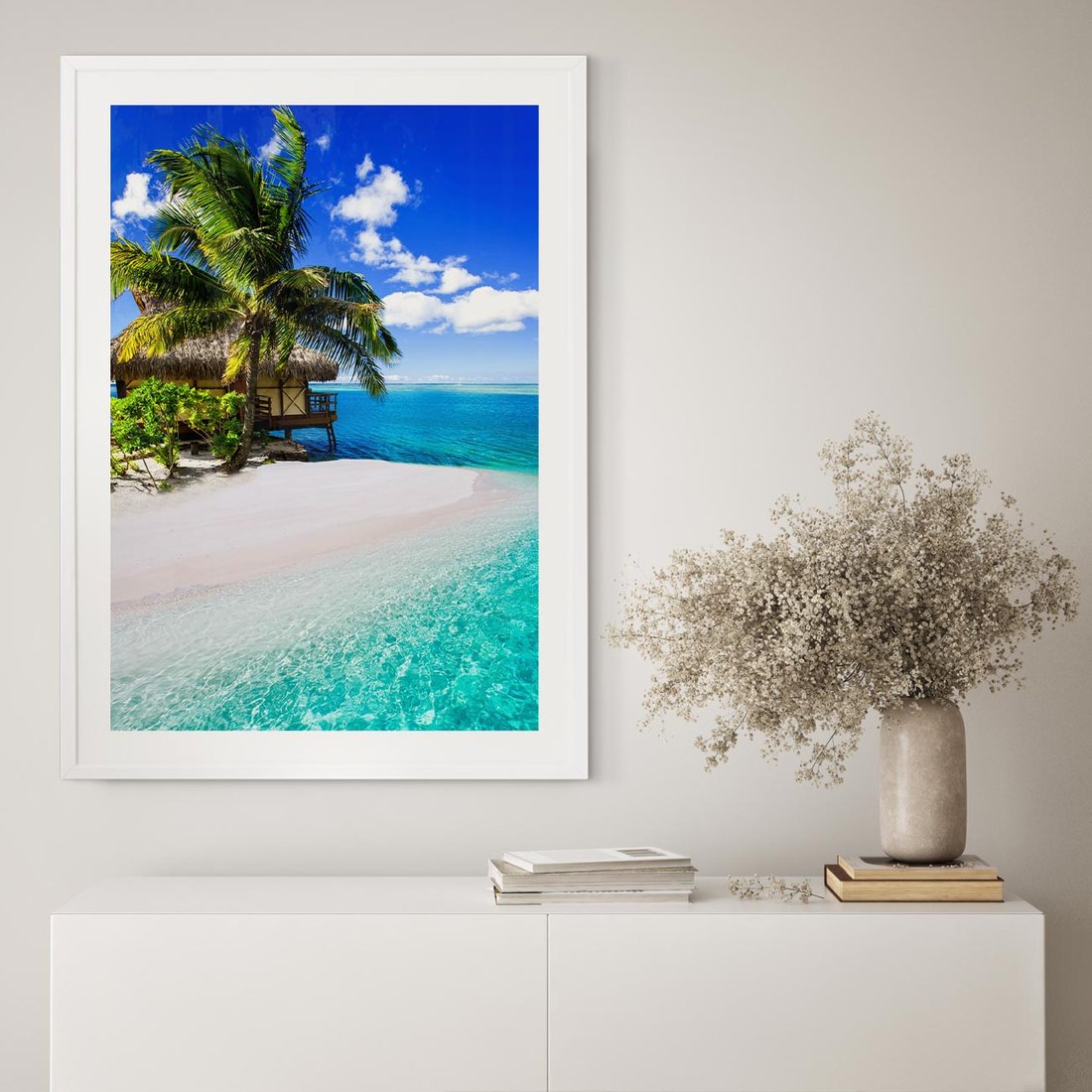 Plakat bez ramy 40x50 - Zaklęte palmy tropików - palmy, ocean