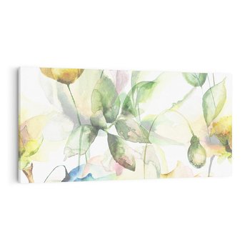 Obraz na płótnie 120x60 - Delikatne Kolory - akwarelowe, kwiaty