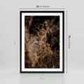 Plakat w ramie 50x70 - Delikatne Detale - paprocie, brąz - rama czarna