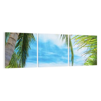 Obraz na płótnie 150x50 - Palmy tańczące na tropikalnej plaży - palmy, plaża