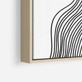 Obraz w ramie 80x120 - Refrakcje Przestrzeni - mnimalistyczna forma, czarne linie - rama drewno