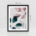 Plakat w ramie 40x50 - Pastelowe Liście w Minimalizmie - pastelowe liście, minimalistyczny obraz - rama czarna