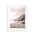 Plakat w ramie 30x40 - Przybrzeżna Piękność - klify, skały nad morzem - rama biała