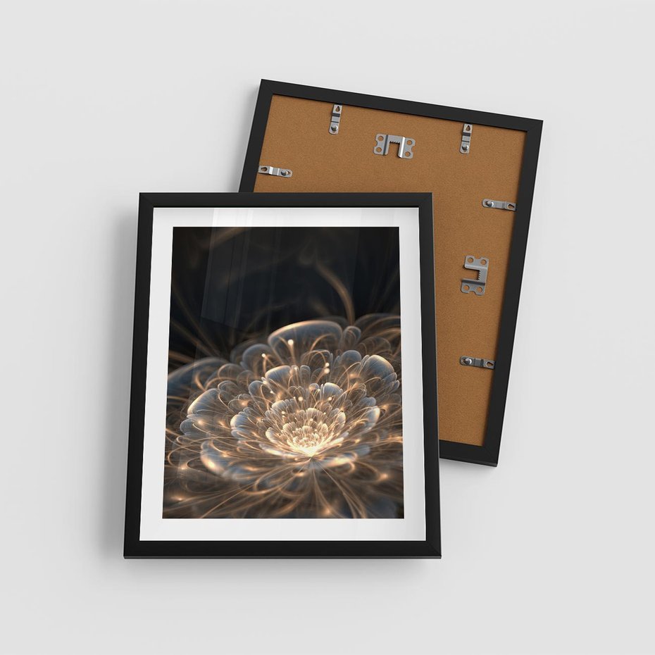 Plakat w ramie 40x50 - Nowoczesny Kwiat - kwiat, nowoczesny - rama czarna