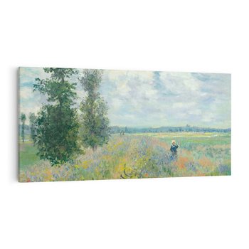 Obraz na płótnie 140x70 - Pola makowe w okolicach Argenteuil (1875), Claude Monet - Reprodukcja - reprodukcja, obraz na płótnie