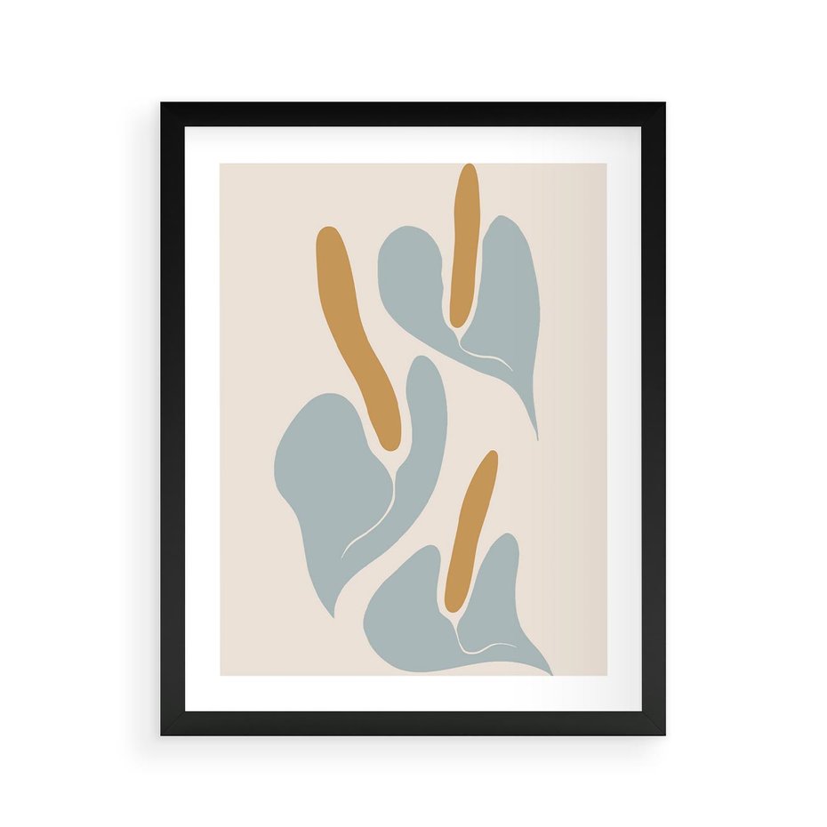 Plakat w ramie 40x50 - Kwiaty Pasteli - kwiaty, nowoczesne i minimalistyczne - rama czarna