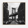 Obraz w ramie 50x50 - Ikona Miasta - Nowy Jork, most - rama drewno