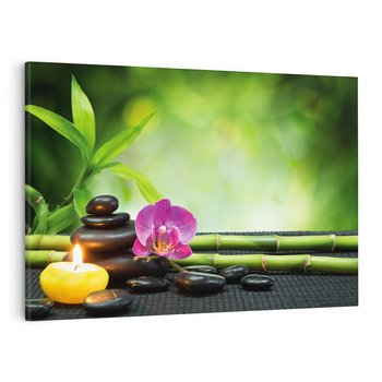 Obraz na płótnie 70x50 - Ukojenie kamieni w SPA - kamienie, SPA