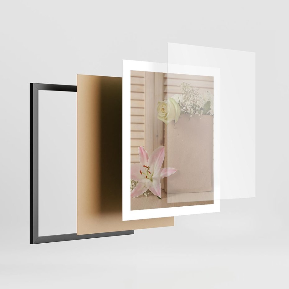 Plakat w ramie 40x50 - Elegancja W Prostocie - kwiaty, mnimalizm - rama czarna