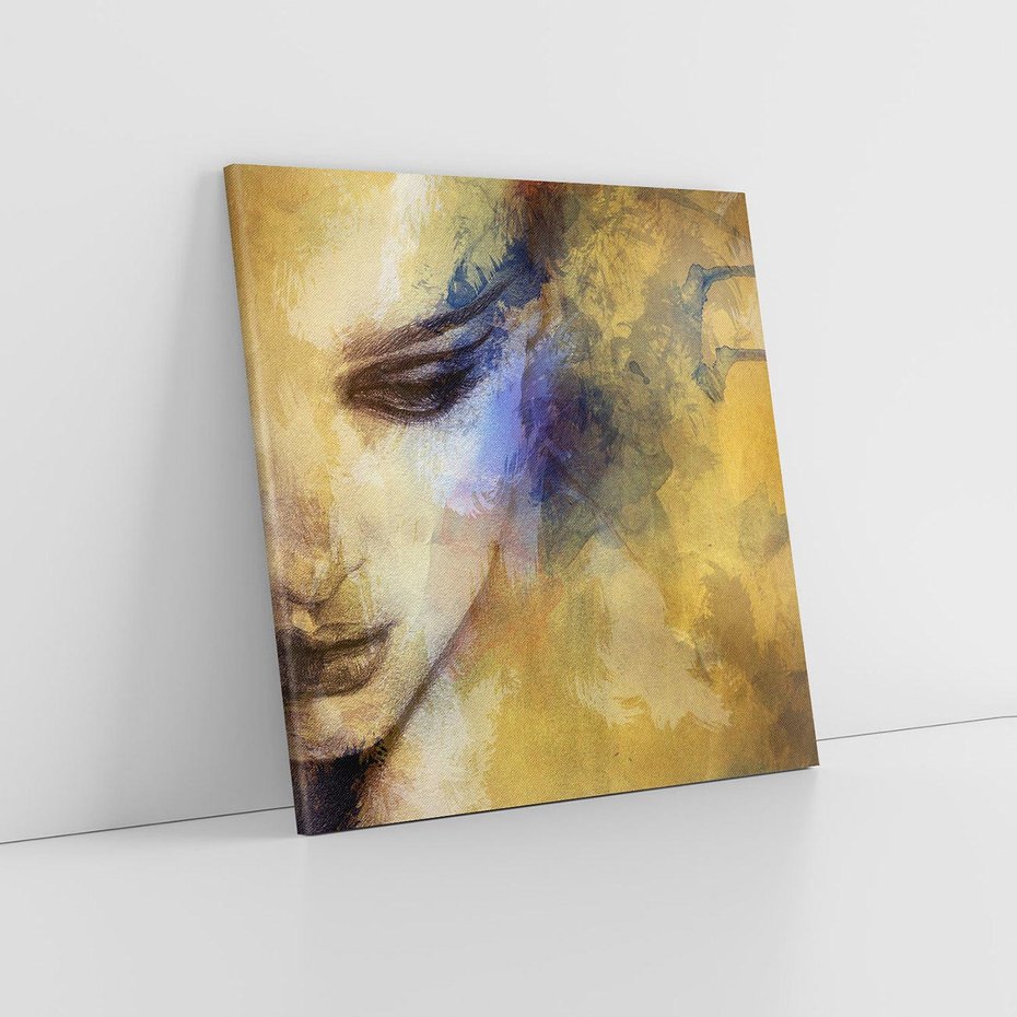 Obraz na płótnie 30x30 - Graficzna ekspresja kobiecego portretu - portret, grafika