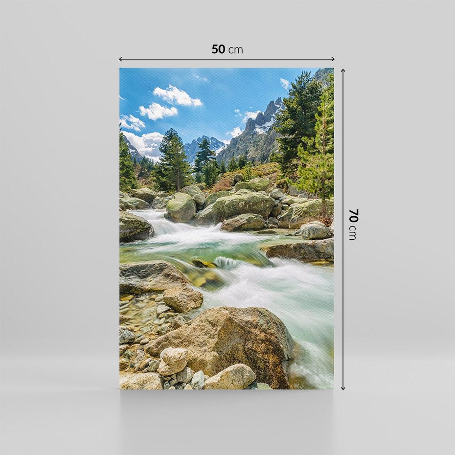 Obraz na płótnie 50x70 - Górski strumyk w harmonii - strumyk, górski